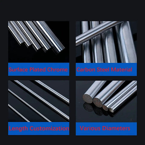 Image showing 10mm Linear Motion Rod Shaft Guide Set, 500mm Long, Case Hardened Chrome Plated, Precision H8 Tolerance, High Strength 45 Steel, 2 Pack for 3D Printer, DIY CNC Machinery, Built Tough and Smooth