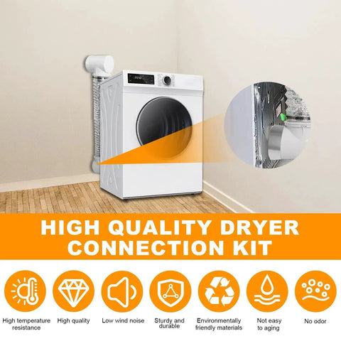 Flexible 4 Inch Dryer Vent Hose Kit For Tight Spaces With Double 90 Degree Elbow And 9.84 Ft Aluminum Exhaust Hose Indoor Use
