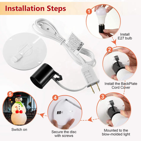 Installation guide for Blow Mold Light Kit Replacement For Indoor And Outdoor Halloween And Christmas Village Decor E27 E26