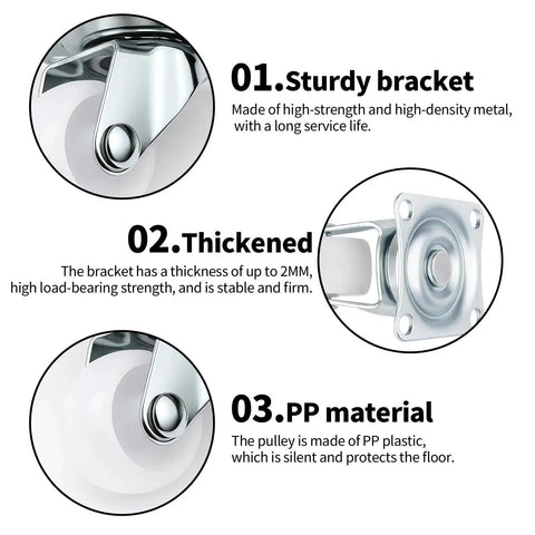 1 Inch Swivel Caster Wheels With Rubber Base For Furniture Trolleys And Projects 360 Degree Smooth Rotation Ball Bearing view