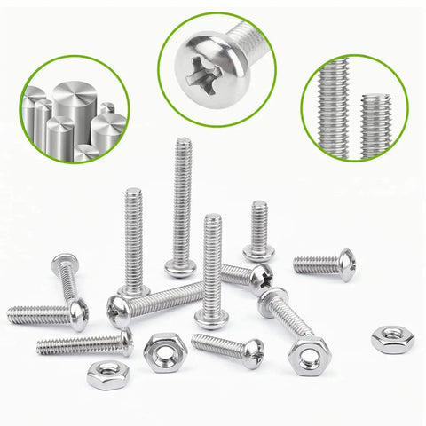 Assorted 750-Piece Bulk Metric M1 to M1.7 Stainless Steel Phillips Pan Head Small Machine Screws Kit displayed with close-up inserts.