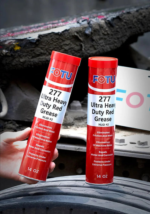 FOTU 277 Ultra Heavy-Duty Red Grease tubes, two 14-oz tubes, red packaging, automotive lubricant.