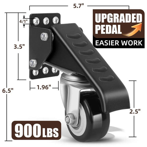 Heavy Duty Workbench Casters Kit 900 Lbs Quick Release With Two Mounting Options Retractable Caster Wheels and dimensions