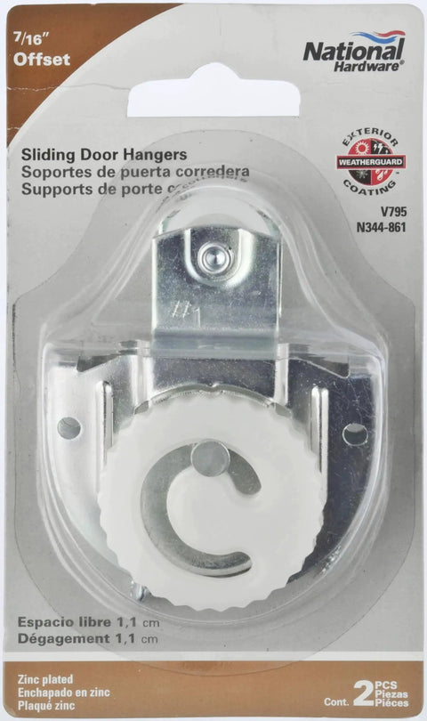 Sliding Door Hangers Set With Cam Action Dial For Fingertip Adjustment Fits 3/4 To 1-3/8 Inch Doors 7/16 Inch Offset Zinc Plated