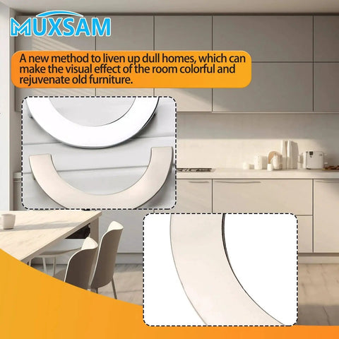 3.75 Inch C-C Furniture Pull Handles Semi Circular Half Circle Cabinet Wardrobe Door Drawer Pulls With Mounting Screws Two Pack