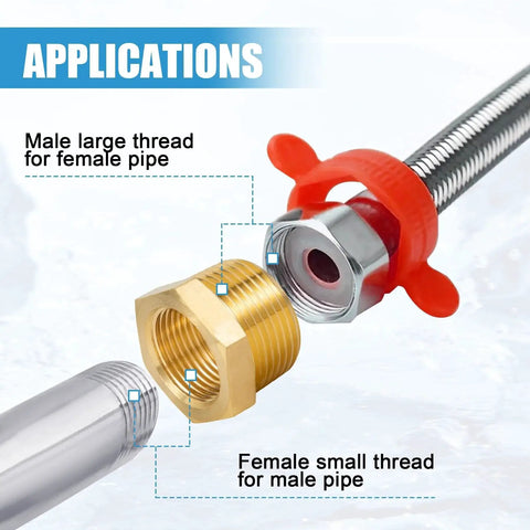 Brass NPT Reducer Bushing Three Eighth Inch Male To One Quarter Inch Female Adapter Set With Teflon Tape installation application