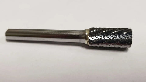 3/8 Inch SA-3 Carbide Burr Cylinder Double Cut solid carbide rotary tool bit for deburring chamfering and fine edges in stainless steel