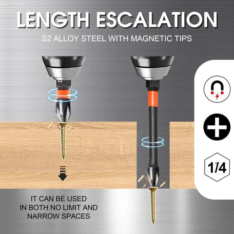 10 Pack Magnetic Phillips Bit Set PH2 Impact Magnetic Bits For Drill And Screwdriver One Inch To Six Inch Long Premium S2 Steel