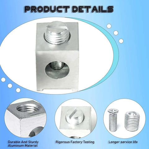 Neutral Lug Kit For Four To Two Zero Gauge Wires Aluminum Ground Lugs Set Tin Plated Heavy Duty Grounding Lugs product details