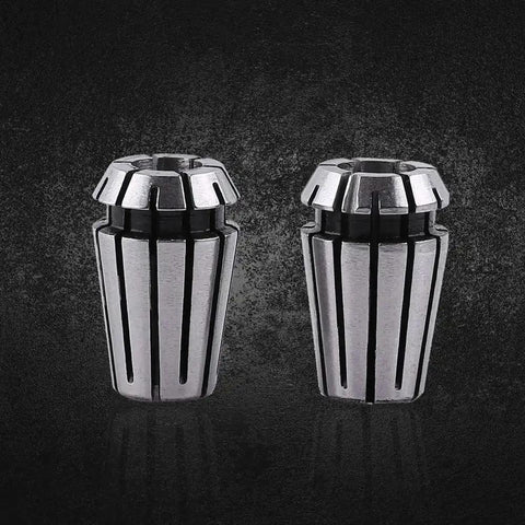 Two ER11 collets from 15-Piece Collet Set for CNC Milling and Lathe Tools, heavy-duty and precision-ground for minimal runout.