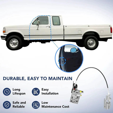 Front Left Door Latch Lock Assembly With Actuator And Cable Rod Kit For 1992 To 1997 Ford Bronco F150 F250 F350 with truck diagram