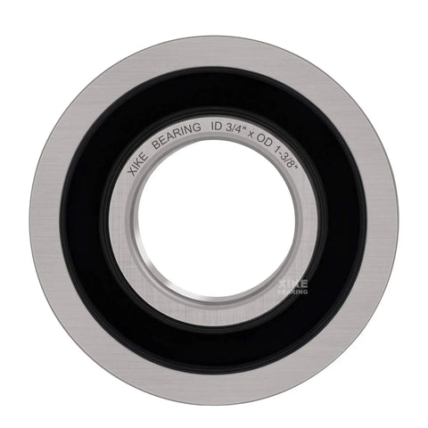 Front view of Four Pack Flanged Ball Bearings 3/4 Inch ID X 1-3/8 Inch OD for lawn mowers, wheelbarrows, chrome steel sealed.