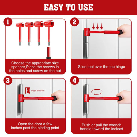 Four In One Pro Grade DIY Friendly Door Hinge Adjustment Tool Kit for Precise Gap Alignment and Smooth Operation usage steps