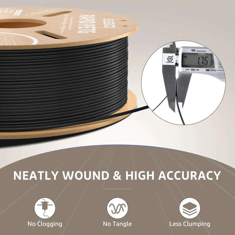 Rapid PETG 1.75mm White Filament, 1kg Spool, neatly wound with measurement showing 1.75mm, high dimensional accuracy.
