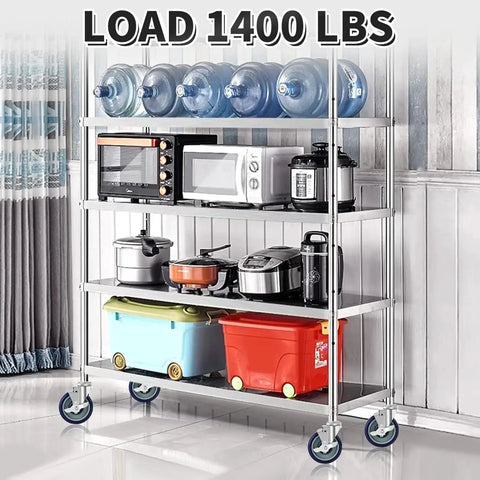 5 Inch Prep Table Wheels Set Of 4 With Expanding Stem Casters Swivel Fits Seven Eighths Inch One Inch One And A Half Inch And One And Five Eighths Inch Tube Legs for commercial kitchen shelf loaded with appliances