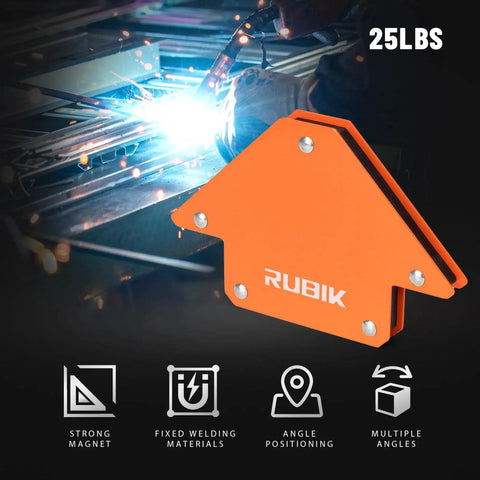 Heavy Duty Welding Magnets Set With 25 Lb Holding Power For Precise Alignment, Multi Angle Arrow Shaped Magnets Fix Workpieces