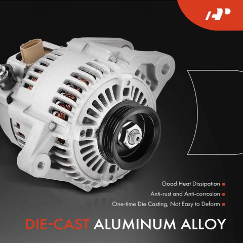 Alternator For Scion Xb 2004 2006 And Toyota Echo 2004 2005 1.5L 12V 80A With 4 Groove Pulley Clockwise Direct Fit Replacement 2706021030 2706021031 OE Reference Numbers, die-cast aluminum alloy