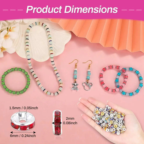 Crystal Rondelle Spacer Beads Kit 1200 Pieces In 6mm 15 Bright Colors For DIY Jewelry Making Totally Perfect For Bracelets Necklaces Earrings And Beadable Pens