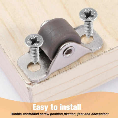 Mini Half Inch Fixed Casters With Metal Top Plate, 16 Pack, Quiet Rubber Wheels For Small Furniture, includes screws, installed