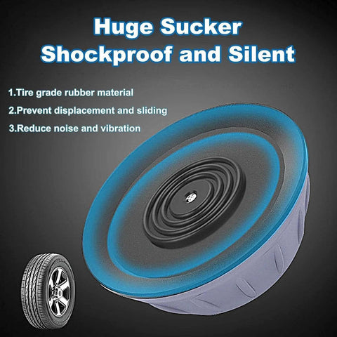 Anti Vibration Pads for Washing Machine and Dryer Set of 4 Universal Support Feet, close-up view of rubber suction pad.