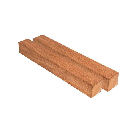 2x2x12 African Mahogany Wood Turning Blanks for Lathe Work and Carving, Kiln Dried Hardwood for DIY Projects, 2 Piece Set