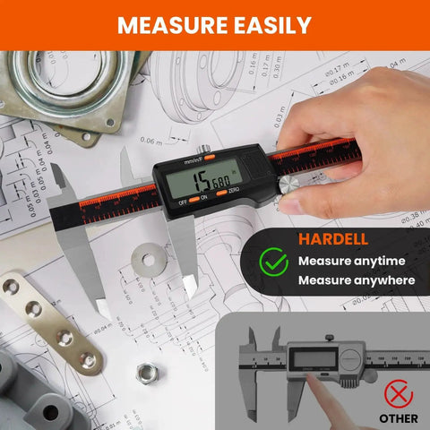 Digital Caliper With Large LCD Screen 0 To 8 Inch Stainless Steel Measuring Tool For Pro Grade Precise DIY Projects Waterproof