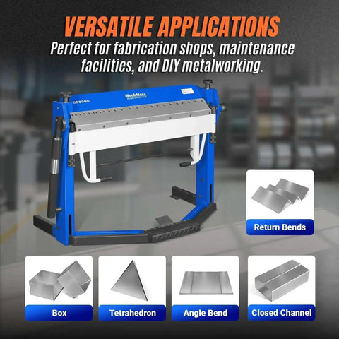 50 Inch Foot Clamp Pan And Box Brake For Light Duty Sheet Metal Folding Pro Grade Performance Bend Up To 135 Degrees With 1.9 Inch Clamping Lift And 2 Inch Box Depth Hands Free Foot Pedal For Pans Boxes And Custom Metal Parts