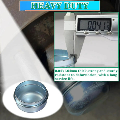 Two Pack 1.98 Inch Trailer Hub Dust Caps For EZ Lube And Standard Axles Bearing Center Replacement Grease Caps visible with caliper measurement showing thickness.