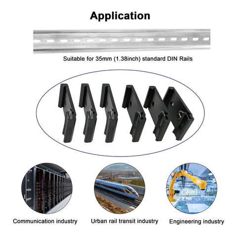 1.08 Inch Width Din Rail Mount Bracket Built Tough Aluminum Alloy Clip For 35mm Universal DIN Rail Corrosion Resistant Industrial