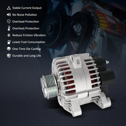 Beefed Up Premium Replacement Alternator 110A 12V For Hyundai Sonata 2006 2010 2.4L And Kia Forte Forte5 2010 2013 2.0L 2.4L