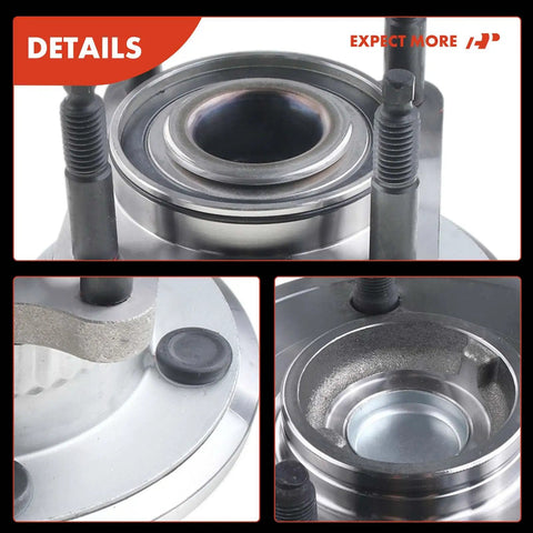 Rear Wheel Bearing And Hub Assembly 5-Lug Direct Fit Replacement Fits Jeep Grand Cherokee 2005 2010 And Commander 2006 2010 High Load Capacity For Smooth Ride And Reliable Axial Radial Support, close-up view of bearing and studs