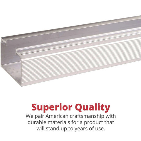 Heavy Duty Bi Fold Door Hardware Kit For 72 Inch Custom 4 Door System, aluminum track with text 'Superior Quality'