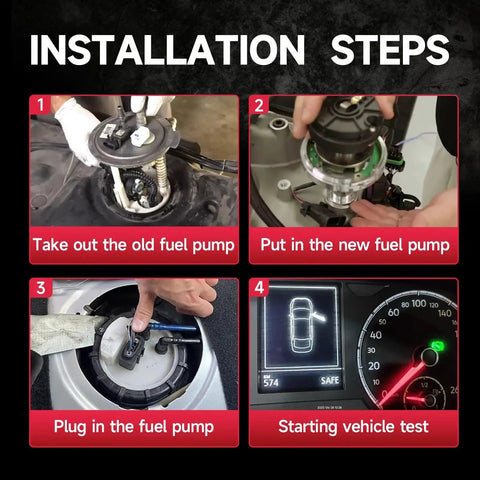 Installation steps for Direct Fit Electric Fuel Pump Module Assembly Replacement Fits Buick Allure LaCrosse 2005 2006, Chevrolet Impala 2006, Monte Carlo 2006, Pontiac Grand Prix 2005 2006, OE Standard Drop In FG0379.