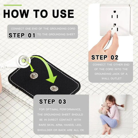 Instructions for using Grounding Sheets King Size With Fifteen Percent Silver Fiber and outlet tester