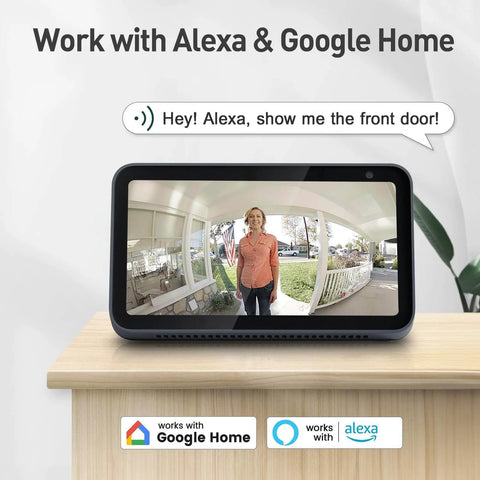 Display showing video from Wireless 2K Doorbell Camera With No Subscriptions, 2 Way Audio, Instant Alerts, Human Detection, Night Vision
