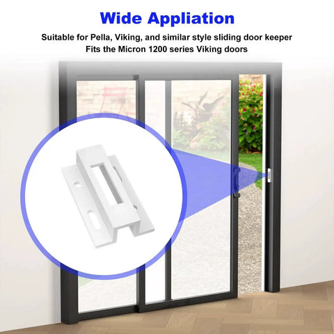 Sliding Door Keeper For Extruded Aluminum Latch Replacement Fits Pella Micron 1200 Series Viking Doors And Other Sliding Glass Doors 1 Pack Durable White Finish For Hook Style Latches