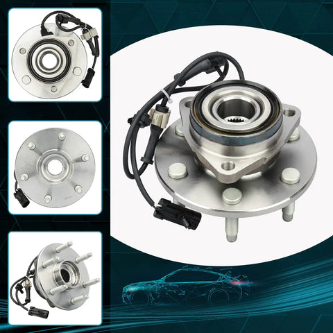Front Wheel Hub And Bearing Assembly For 4WD And AWD With ABS 6 Lug Replacement 515036 Bolt On Fits Cadillac Escalade Silverado Tahoe Suburban Avalanche Sierra Yukon