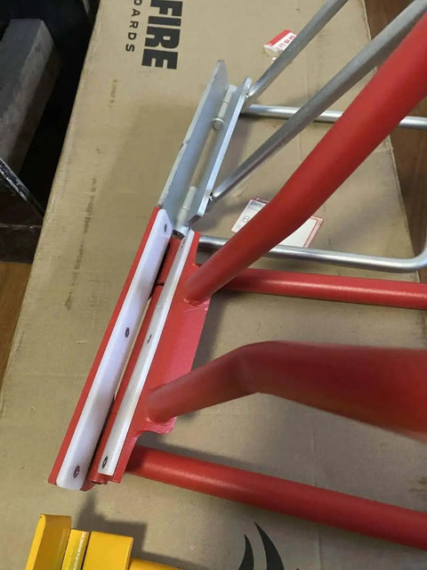 Eave Seam Locker T1 Edge Folding Tool with PVC Insert for Double Lock Standing Seam Roof Panels, red frame on cardboard box
