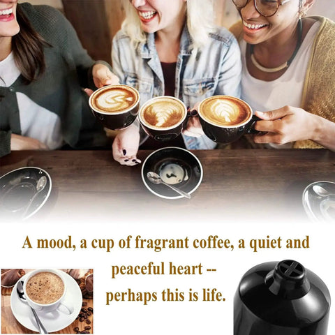 K-Cup pod holder replacement for Keurig; black plastic accessory in a lifestyle scene with people holding coffee cups