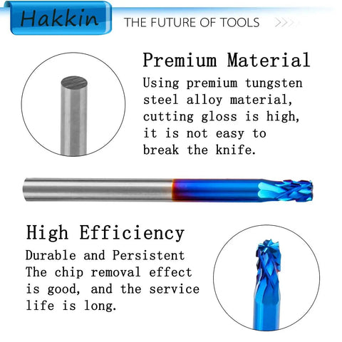 Pro Grade Carbide Rotary Burrs Set 20 Piece With 1 Eighth Inch Shank Nano Blue Coated Ball Nose End Mill Double Cut