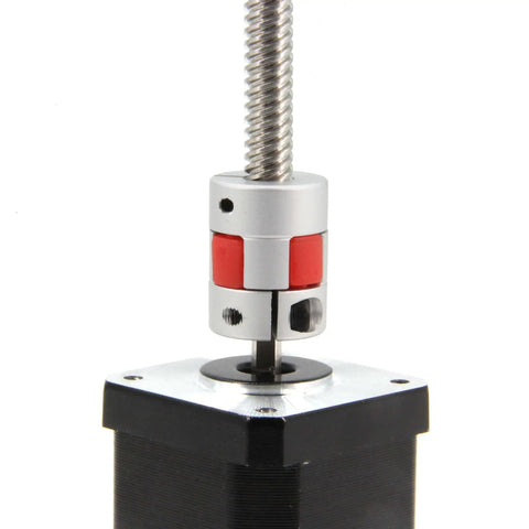 Beefy 8Mm To 8Mm Bore Aluminum Plum Flexible Shaft Coupling installed on motor
