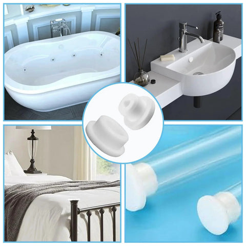 24 Piece Silicone Bathtub Hole Plug Set In White With 4 Sizes Fitting 12mm 14mm 16mm And 22 To 23mm Drains in bathrooms and sinks