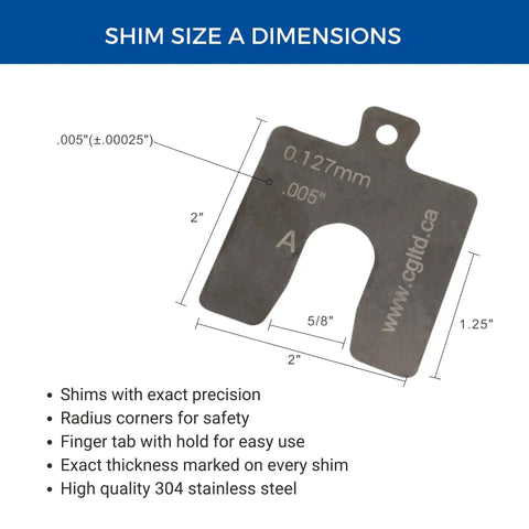 Single stainless steel slotted shim from Stainless Steel Slotted Shim Replacement Kit 2 By 2 Inch Pack Of 20 Shims With Thicknesses From 0.001 To 0.125 Inches For Precise Adjustments Pro Grade Heavy Duty Rust Resistant 304 Grade Steel