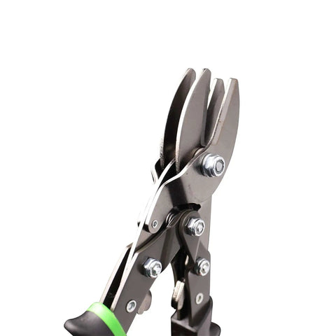 5 Blade Crimper For Sealing Round Metal Pipe with high carbon steel blades, close-up of chrome silicon spring and ergonomic handles