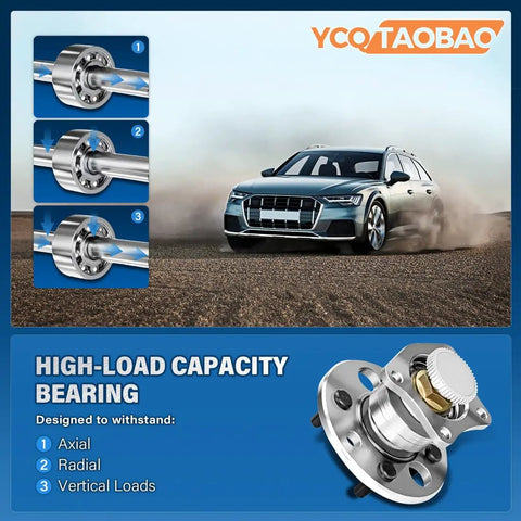 High-load capacity bearing with axial, radial, and vertical load support, front view. Compatible with Chevrolet Colorado and GMC Canyon 2004-2013.