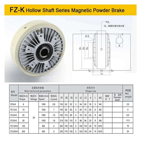 Pro Grade Magnetic Powder Brake Tension Controller Kit For Textile Machines Magnetic Particle Brake DC 24V diagram