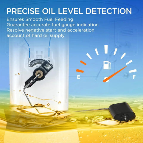Visual representation of accurate oil level detection feature in a Fuel Pump Module Assembly Compatible With Ford Ranger 2001 2002 2003 2.3L 3.0L 4.0L V6 And Mazda B2300 B3000 B4000 2001 To 2003 Plug And Play Direct Fit Replaces 1L5Z-9H307FA.
