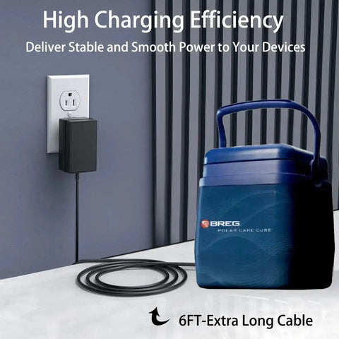 6V AC Power Adapter For Polar Care Cube 10701 Kodiak 10601 And Glacier 10901 Cold Therapy Systems Replacement Power Supply Cord D0660 Hon Kwang Plug In Class 2 Transformer connected to Polar Care Cube.