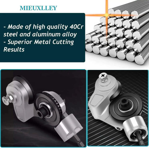 Heavy Duty Electric Drill Plate Cutter With Dual Serrated Wheels, Metal Nibbler Drill Attachment for sheet metal cutting