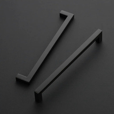 18 Pack 8-4/5 Inch Square Cabinet Handles Matte Black Pulls For Drawers Cabinets And Cupboards Center To Center 224mm